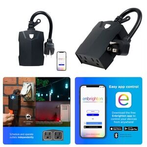 Enbrighten Wi-Fi 125-Volt 2 -Outlet Outdoor Smart Plug